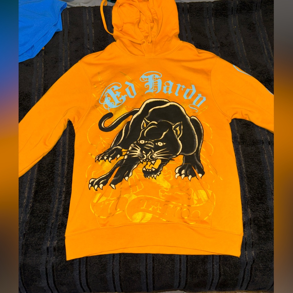 Men’s | Medium | Ed Hardy Yellow Hoodie - Picture 1 of 4